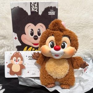 PopMart Disney Chip Plush Keychain- Brown and Red